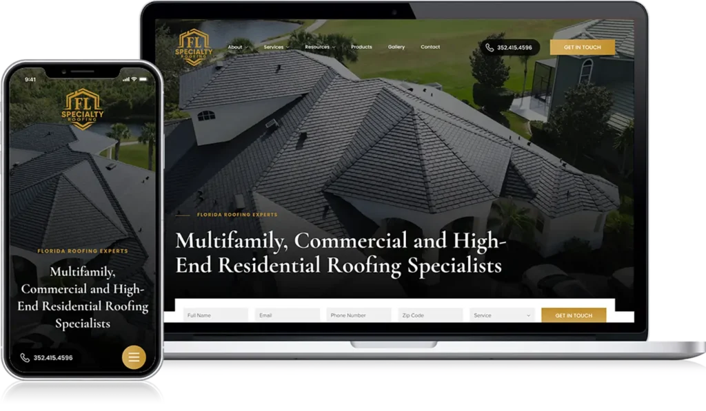 Roofing website design